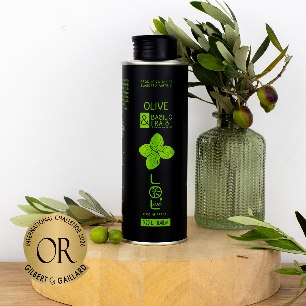 Huile d'olive au basilic frais - 250 ml