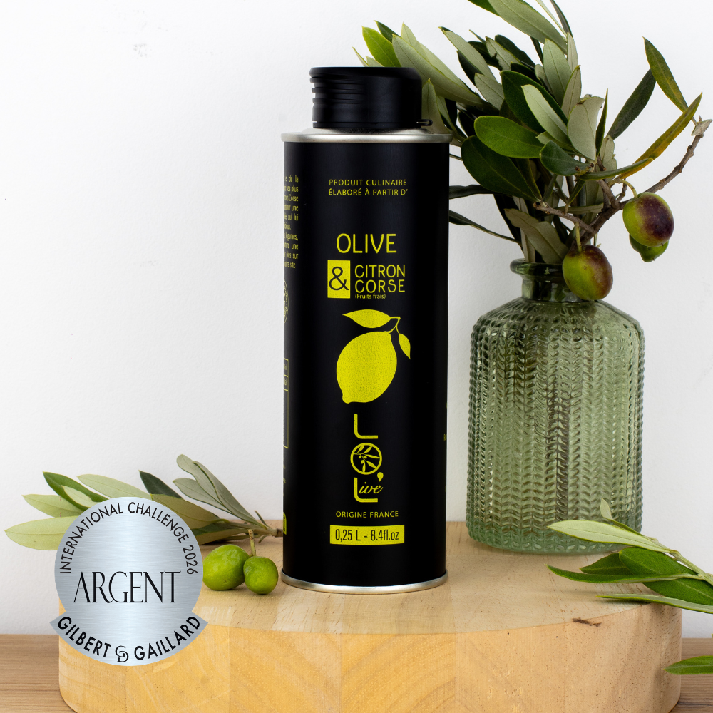 Huile d'olive au citron frais de Corse - 250 ml